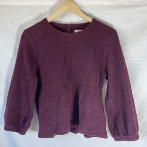 Madewell Burgundy Long Sleeve Knit‎ Top Sz M